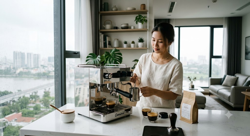Top 5 Máy Pha Cà Phê Espresso Mini Sang Xịn Cho Căn Hộ Cao Cấp Quận 7 1.1