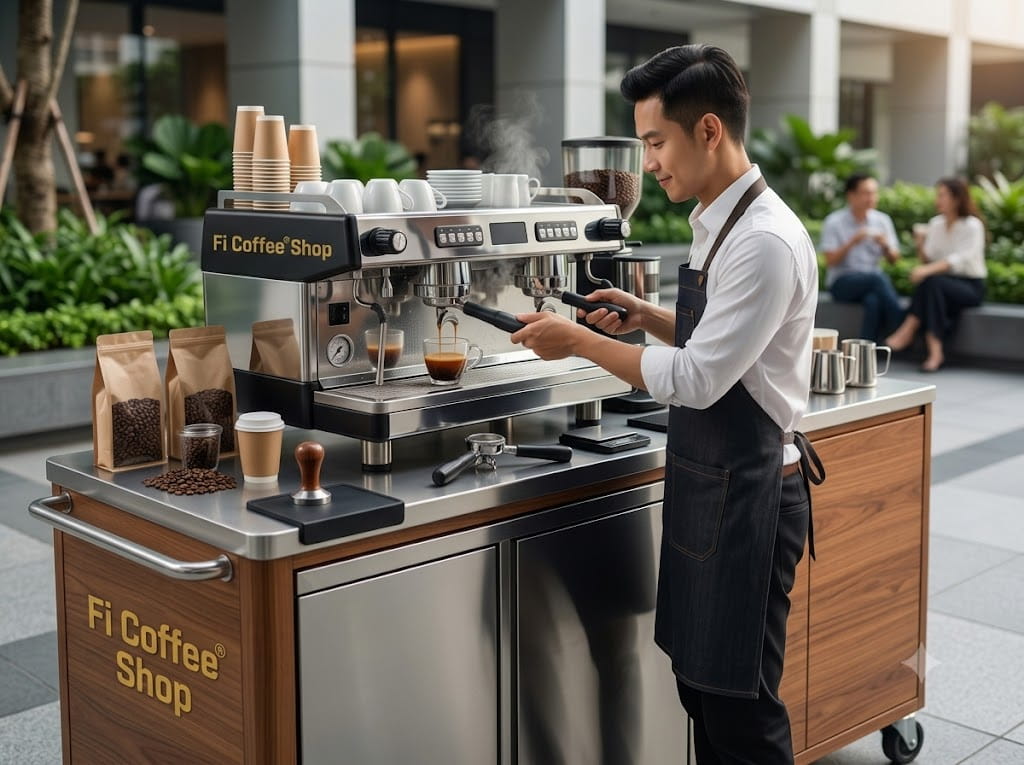 Xe Quầy Cà Phê Pha Máy